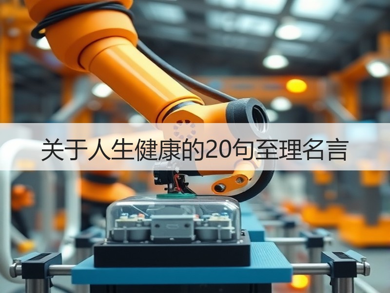 关于人生健康的20句至理名言