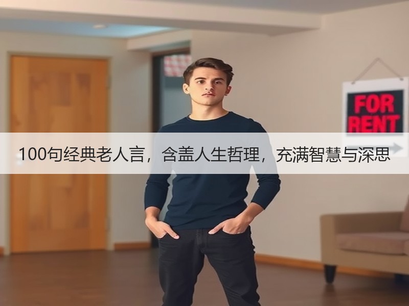 100句经典老人言，含盖人生哲理，充满智慧与深思