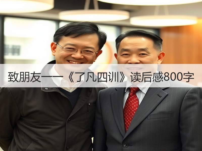 致朋友一一《了凡四训》读后感800字