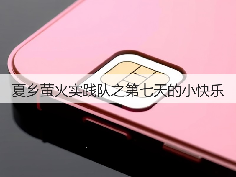 夏乡萤火实践队之第七天的小快乐