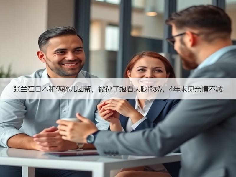 张兰在日本和俩孙儿团聚，被孙子抱着大腿撒娇，4年未见亲情不减