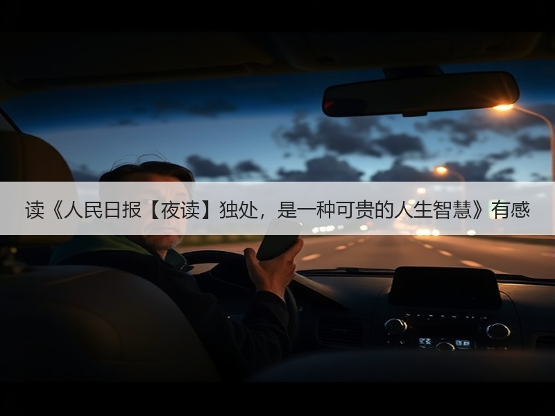 读《人民日报【夜读】独处，是一种可贵的人生智慧》有感