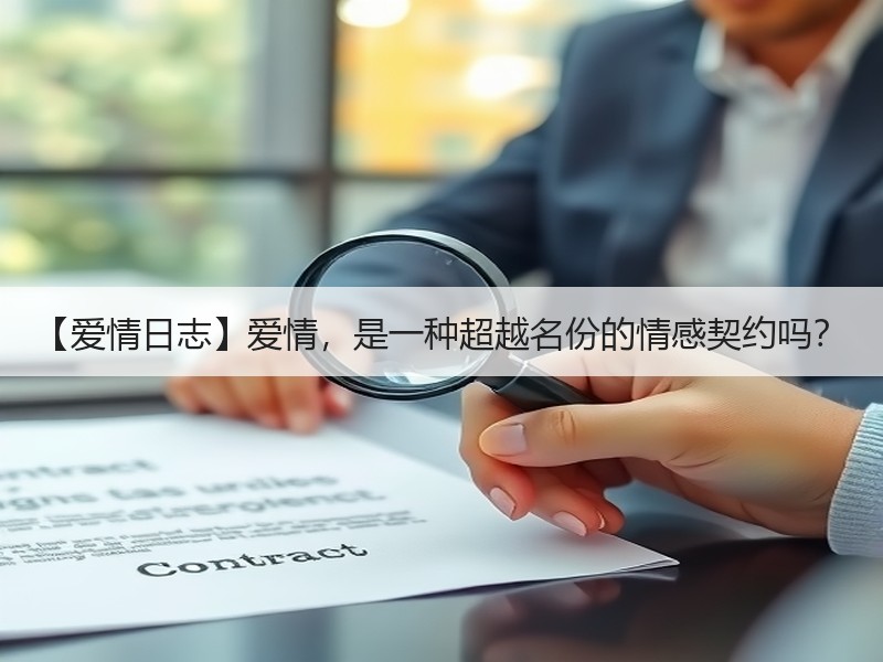 【爱情日志】爱情，是一种超越名份的情感契约吗？