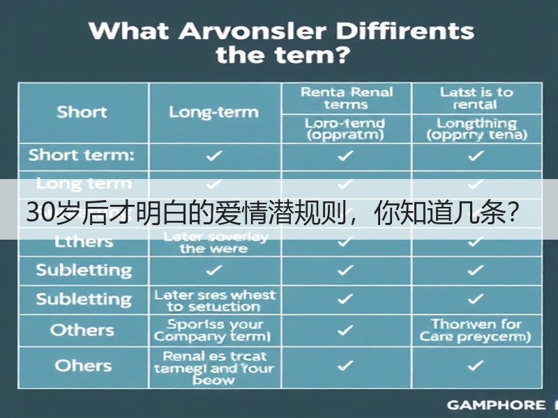 30岁后才明白的爱情潜规则，你知道几条？