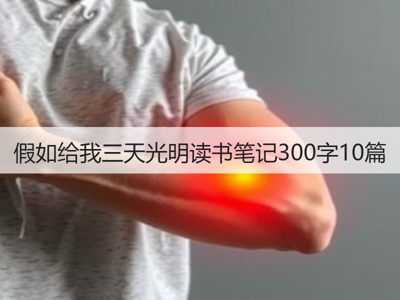 假如给我三天光明读书笔记300字10篇