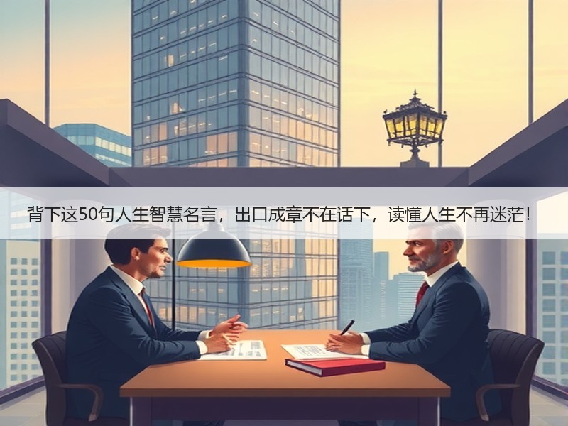 背下这50句人生智慧名言，出口成章不在话下，读懂人生不再迷茫！