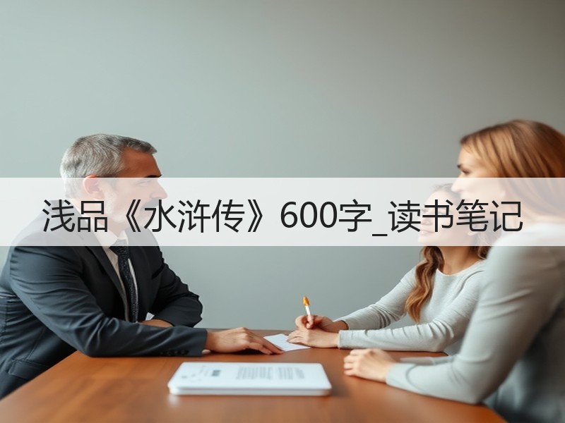 浅品《水浒传》600字_读书笔记