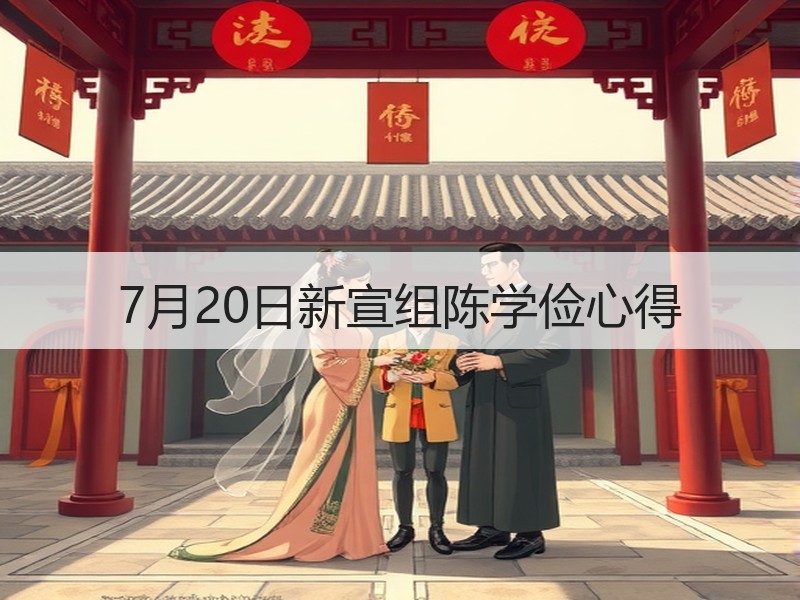 7月20日新宣组陈学俭心得