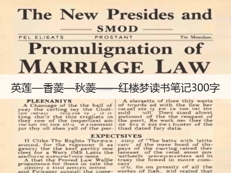 英莲—香菱—秋菱——红楼梦读书笔记300字