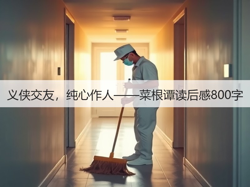 义侠交友，纯心作人——菜根谭读后感800字