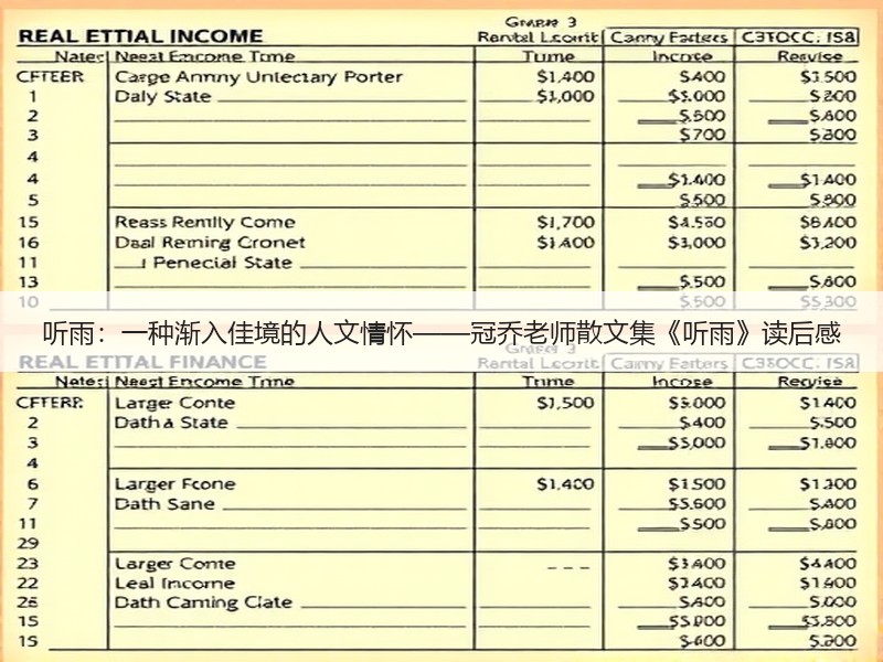 听雨：一种渐入佳境的人文情怀——冠乔老师散文集《听雨》读后感