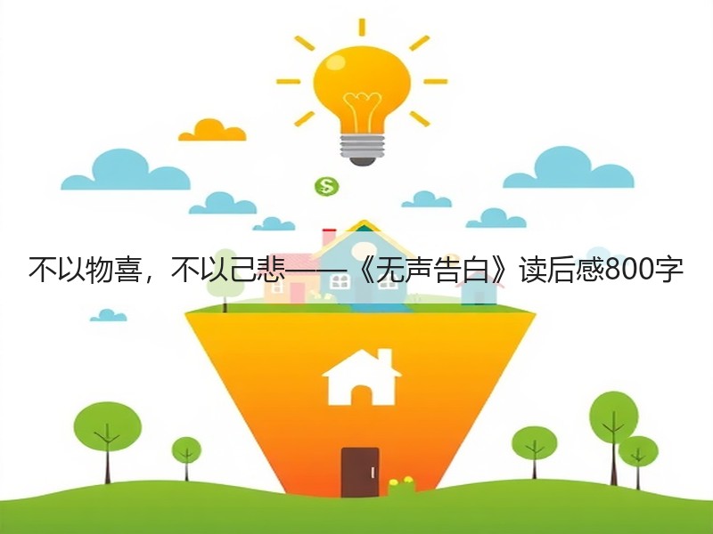 不以物喜，不以己悲——《无声告白》读后感800字
