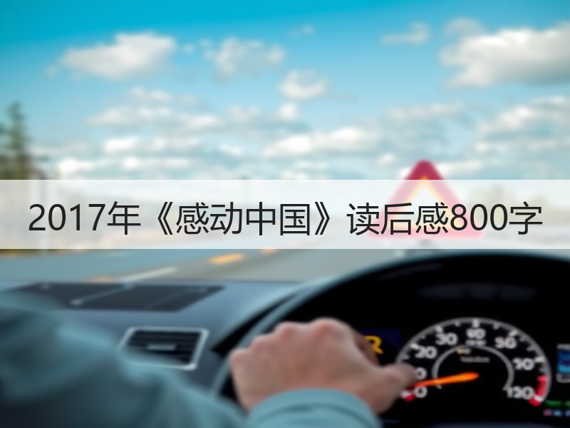 2017年《感动中国》读后感800字