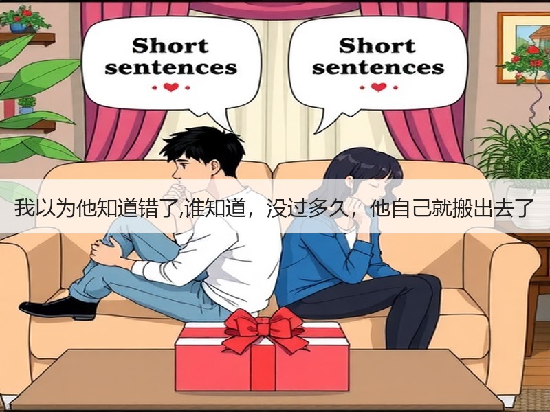 我以为他知道错了,谁知道，没过多久，他自己就搬出去了