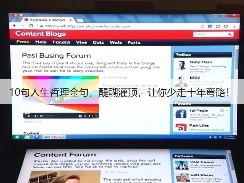 10句人生哲理金句，醍醐灌顶，让你少走十年弯路！