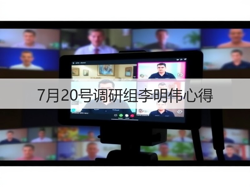 7月20号调研组李明伟心得