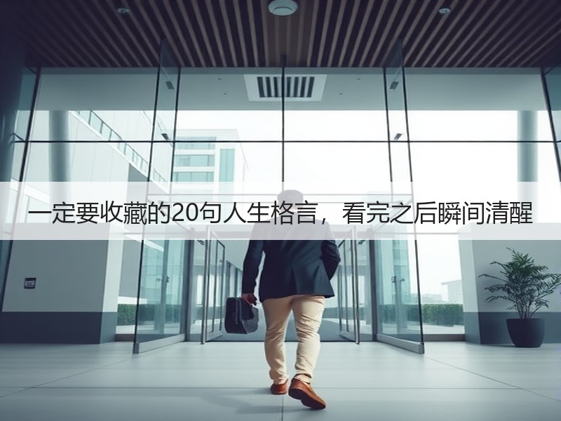 一定要收藏的20句人生格言，看完之后瞬间清醒
