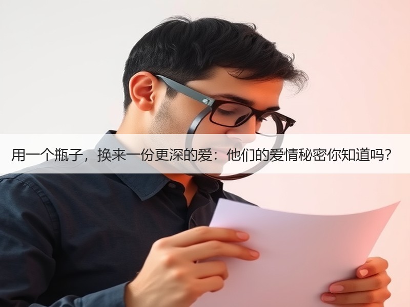 用一个瓶子，换来一份更深的爱：他们的爱情秘密你知道吗？