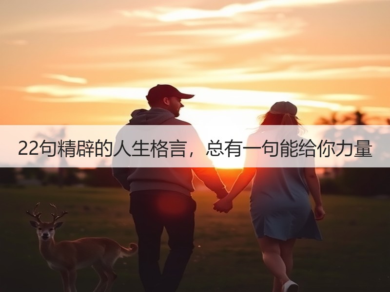 22句精辟的人生格言，总有一句能给你力量