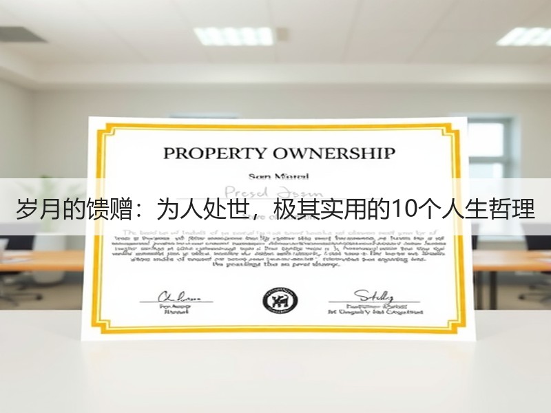 岁月的馈赠：为人处世，极其实用的10个人生哲理