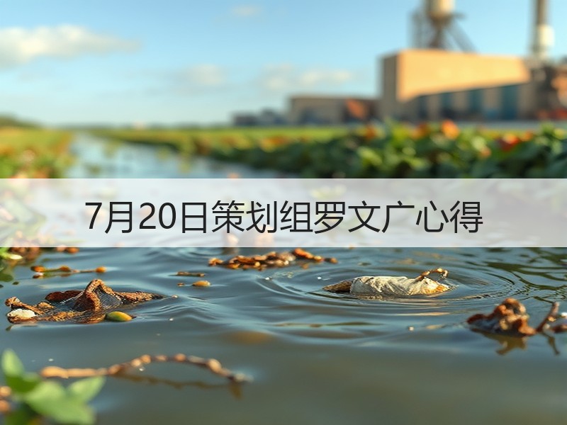 7月20日策划组罗文广心得