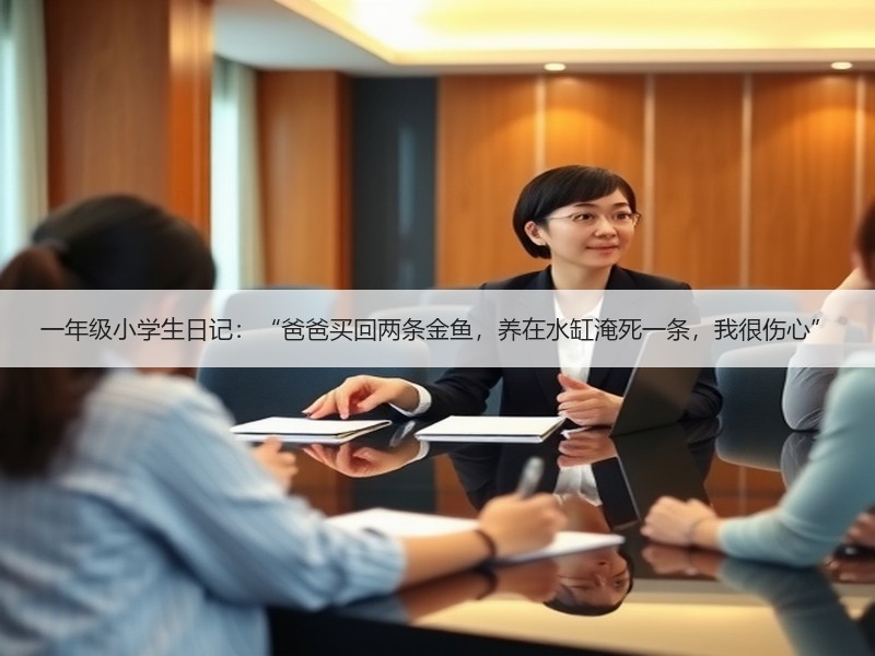 一年级小学生日记：“爸爸买回两条金鱼，养在水缸淹死一条，我很伤心”