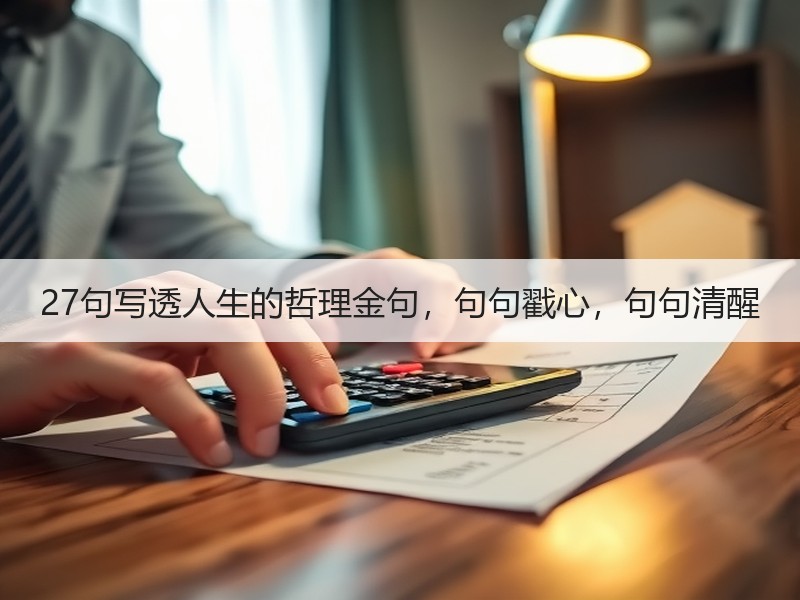 27句写透人生的哲理金句，句句戳心，句句清醒