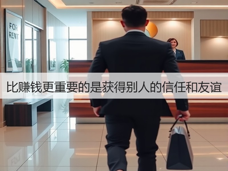 比赚钱更重要的是获得别人的信任和友谊