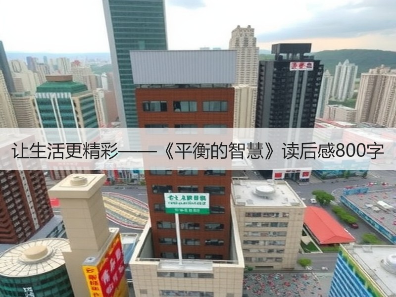 让生活更精彩——《平衡的智慧》读后感800字