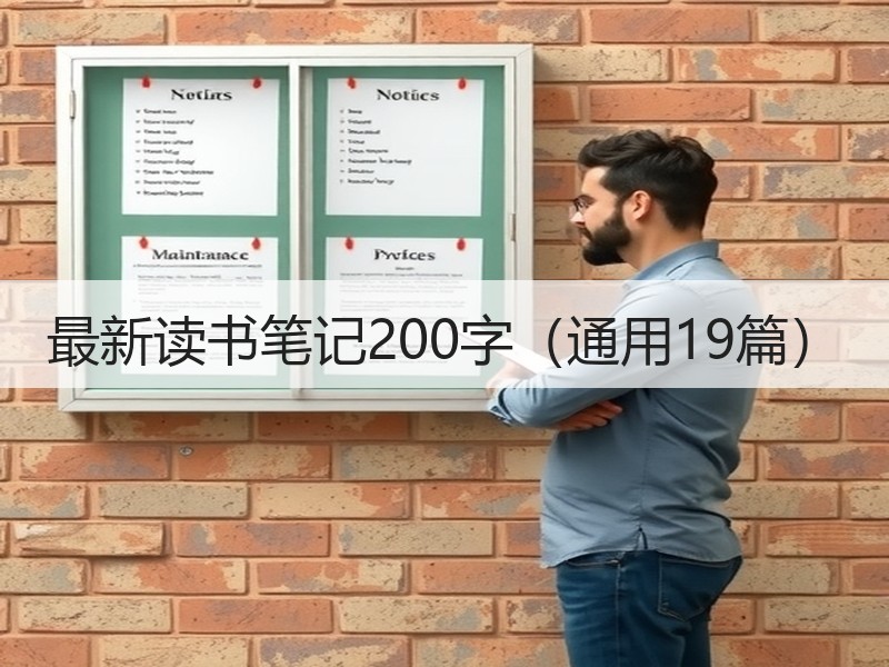 最新读书笔记200字（通用19篇）