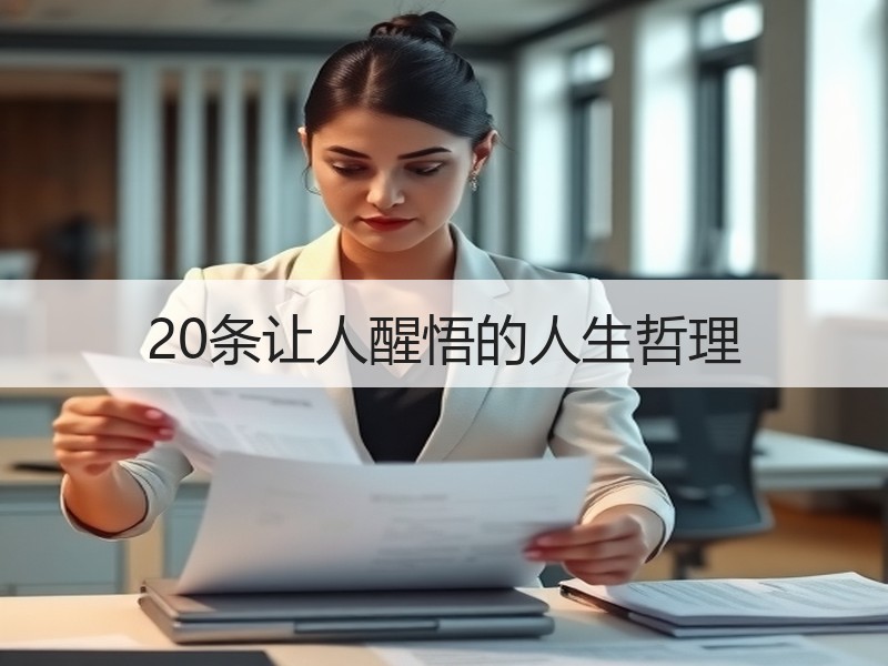 20条让人醒悟的人生哲理