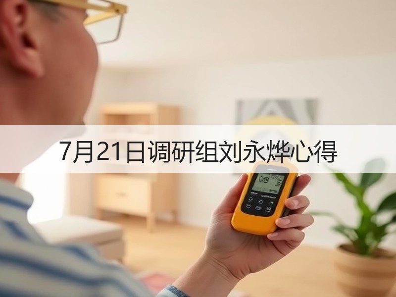 7月21日调研组刘永烨心得