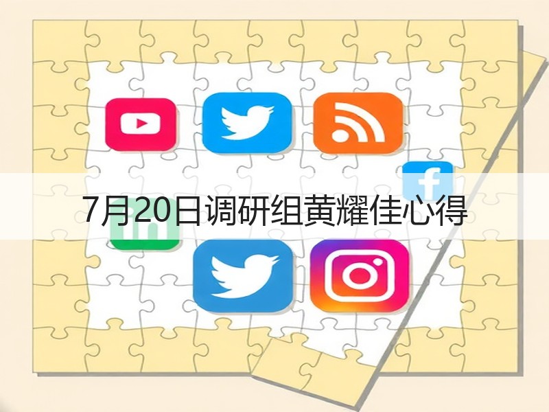 7月20日调研组黄耀佳心得