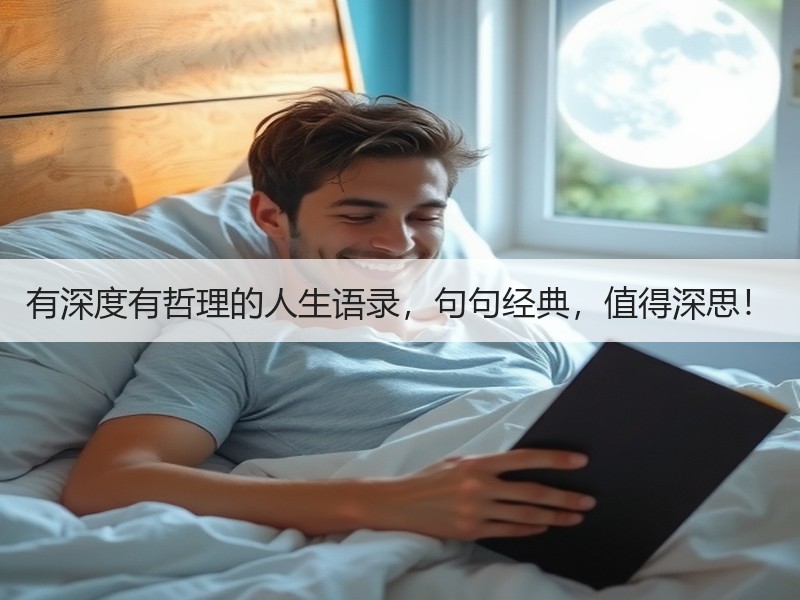 有深度有哲理的人生语录，句句经典，值得深思！