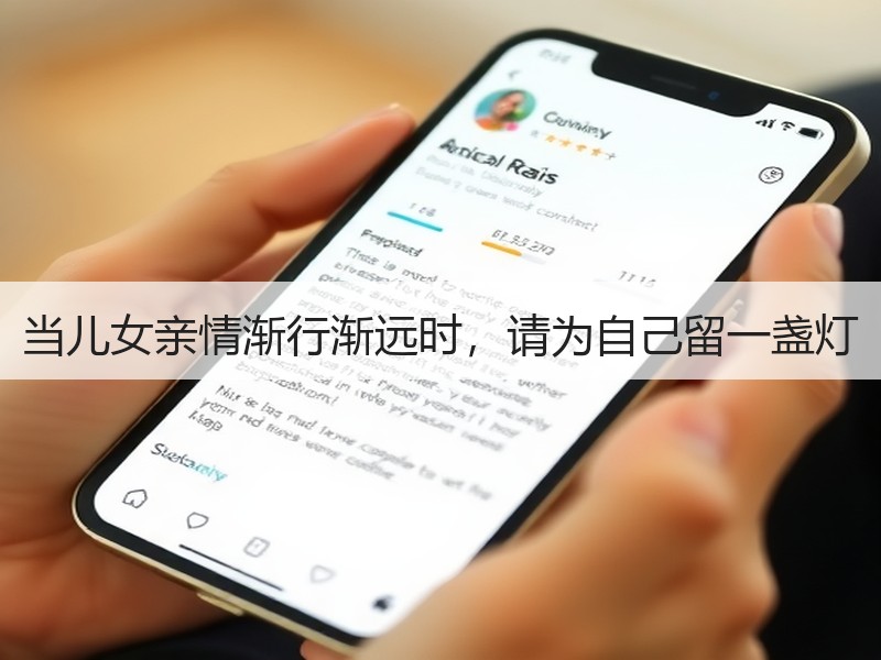 当儿女亲情渐行渐远时，请为自己留一盏灯