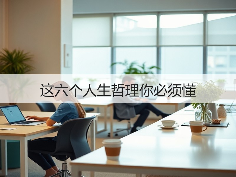 这六个人生哲理你必须懂