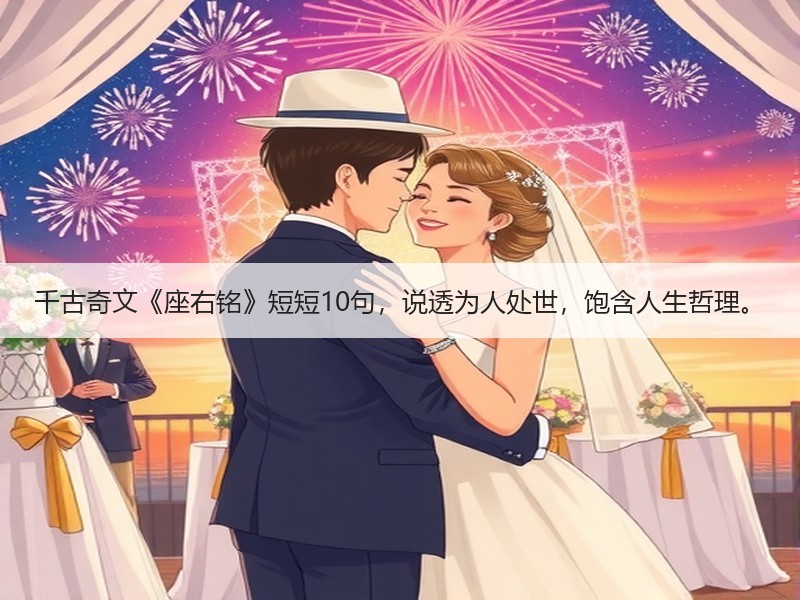 千古奇文《座右铭》短短10句，说透为人处世，饱含人生哲理。