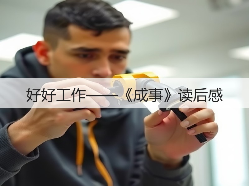 好好工作——《成事》读后感